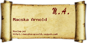 Macska Arnold névjegykártya