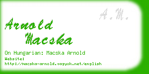 arnold macska business card